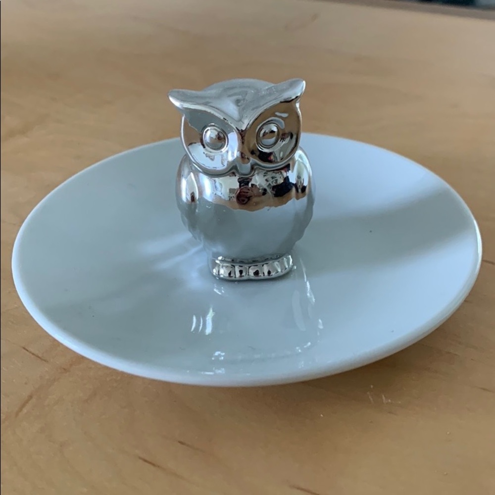Silver Owl Catch-All Jewelry Dish